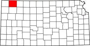 State map highlighting Rawlins County