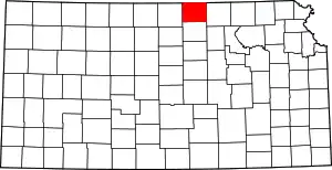 Map of Kansas highlighting Republic County