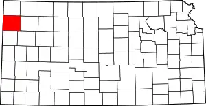 Map of Kansas highlighting Sherman County