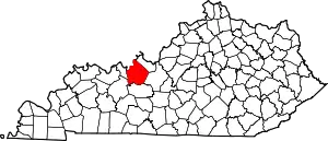 Map of Kentucky highlighting Breckinridge County