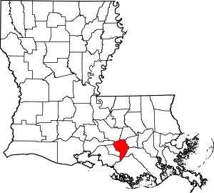 State map highlighting Assumption Parish