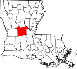 State map highlighting Rapides Parish