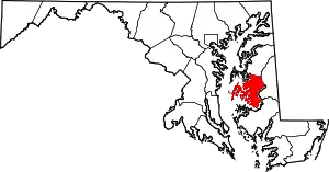 State map highlighting Talbot County