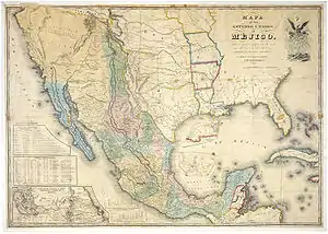 Image 43"Mapa de los Estados Unidos de Méjico by John Distrunell, the 1847 map used during the negotiations of the Treaty of Guadalupe Hidalgo ending the Mexican–American War. (from History of cartography)