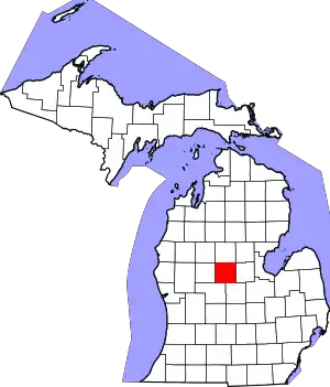 State map highlighting Isabella County