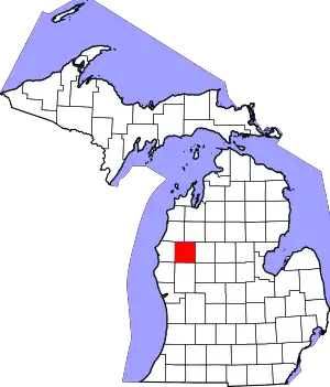 State map highlighting Lake County