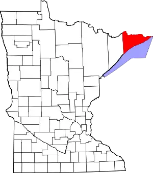 State map highlighting Cook County