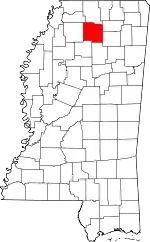 Map of Mississippi highlighting Lafayette County