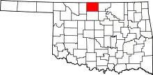 Map of Oklahoma highlighting Grant County