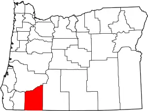 State map highlighting Jackson County