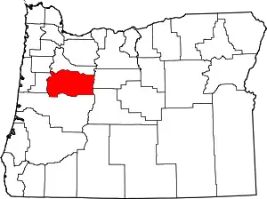 State map highlighting Linn County