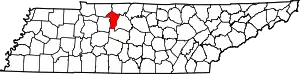 Map of Tennessee highlighting Cheatham County