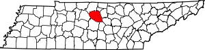 State map highlighting Wilson County