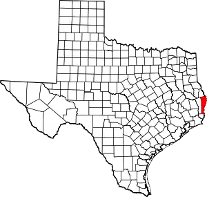 Map of Texas highlighting Newton County