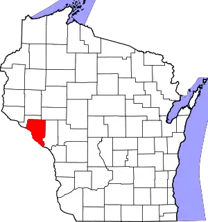 Map of Wisconsin highlighting Buffalo County