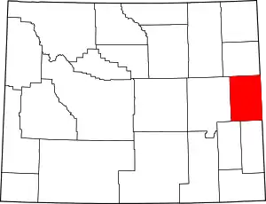 State map highlighting Niobrara County