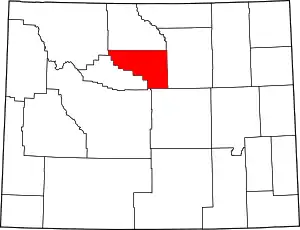 State map highlighting Washakie County