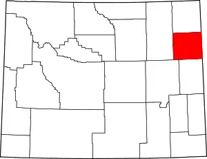 State map highlighting Weston County