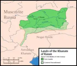 The Khanate of Kazan, c. 1500-1550.