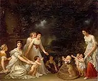 Marguerite Gérard, First steps, oil on canvas, 45.5 x 55 cm, c. 1788