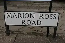 Marion Ross Road sign