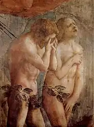 Masaccio, Adam and Eve from the Brancacci Chapel.