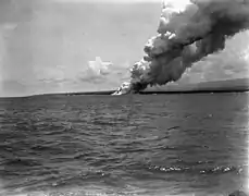 Volcanic eruption of Mt Matavanu on Savai'i, 1905.