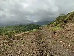 Picture of Matheran hidden in clouds, from the tracks of the Matheran Toy Train