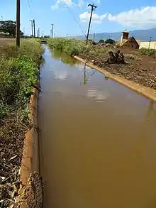 Irrigation ditch where the Three-Year Swim Club practiced