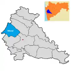 Location of Maval  in Pune district in Maharashtra