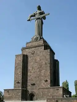 Mother Armenia statue in Yerevan which replaced an earlier statue of Stalin in 1962.