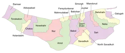 Counties of Mazandaran Province