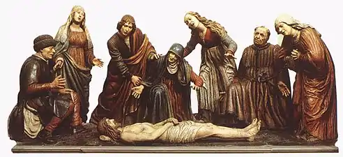 Lamentation over the dead Christ by Mazzoni.