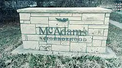 McAdams neighborhood sign (2019)