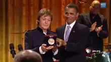 McCartney and President Barack Obama. Obama is handing the Gershwin Prize to McCartney.