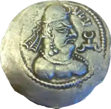 Silver drachm of Mehama legend: “ṣāhi mehama", mid-late 5th century.