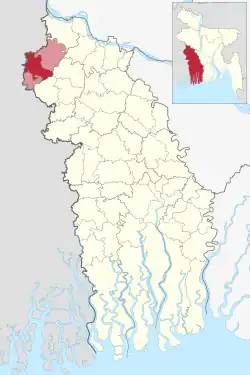 Location of Meherpur Sadar