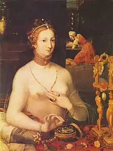 Master of the school of Fontainebleau, Lady at her Toilet  (1585–1595) (Musée des Beaux-Arts de Dijon)