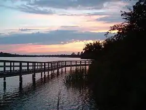 Sunset from the boardwalk at the Mel Swart Park