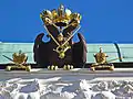 Sculpture of double-headed eagle on the top of Old Post Office, Melk