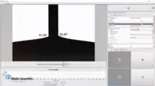 Single-fiber meniscus contact angle measurement.