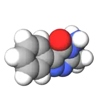 Space-filling model of the metamitron molecule