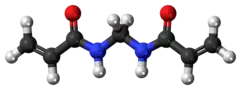 Ball-and-stick model of the methylenebisacrylamide model