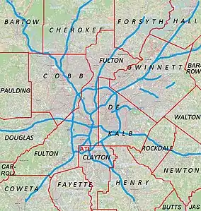 Dallas is located in Metro Atlanta