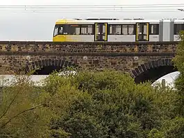 Image 6A Metrolink tram in Radcliffe, part of Greater Manchester's light rail network (from Greater Manchester)