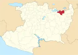 Location in Michoacán