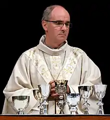 Mgr Laurent Percerou celebrating the holy mass