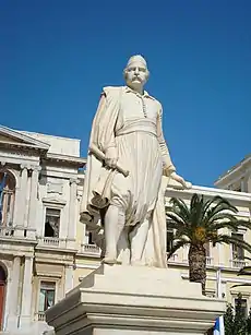 Statue of Andreas Miaoulis in Ermoupoli by Georgios Bonanos.