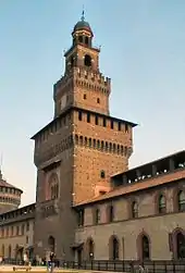 Entrance tower of a Renaissance-style castle