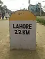 Milestone near Wagah Border